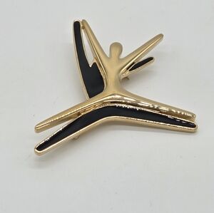 TRIFARI Gold and Black Dancer Brooch - Elegant Women’s Accessory